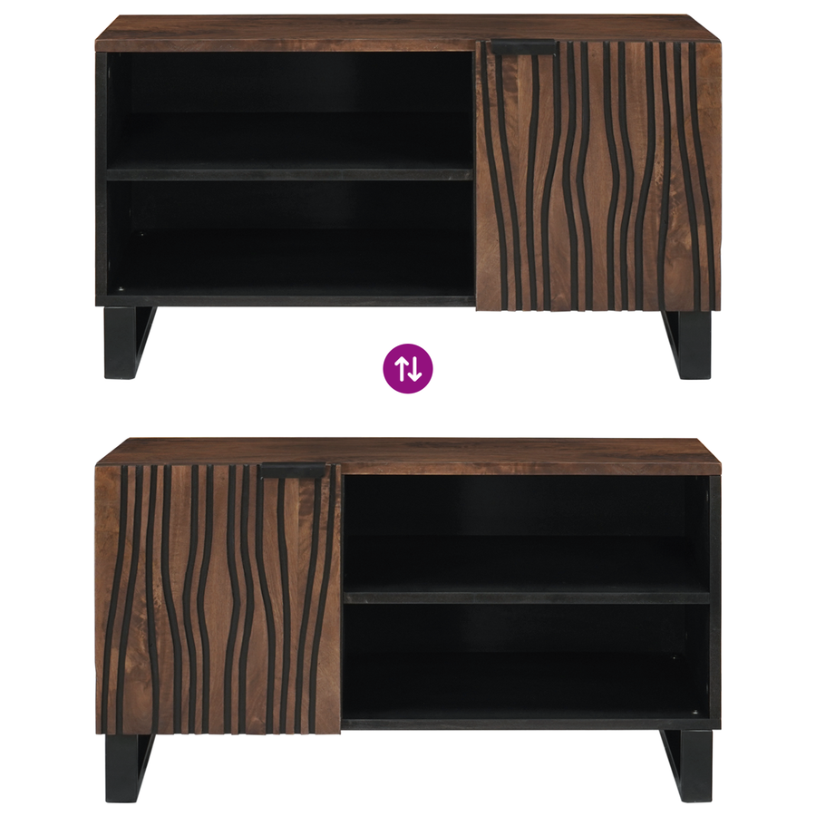 TV-kast 80x31,5x46 cm Massief Mangohout & Geengineerd Hout