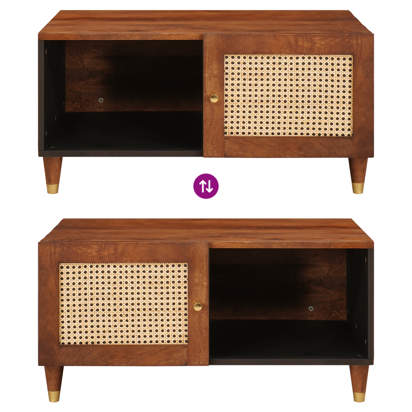 Salontafels Bruin 80 x 50 x 40 cm Rotan en massief mango-hout