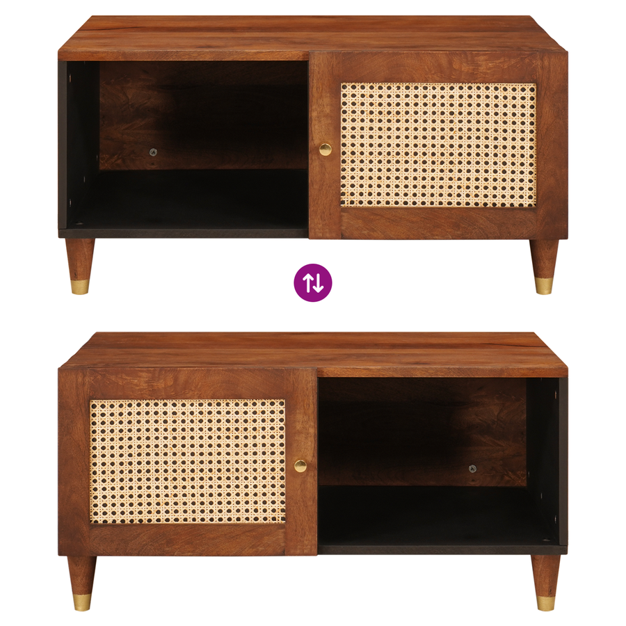 Salontafels Bruin 80 x 50 x 40 cm Rotan en massief mango-hout