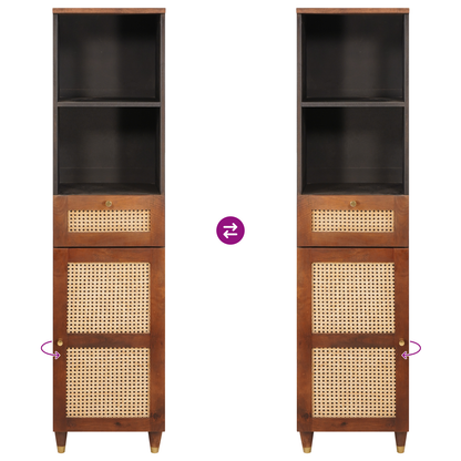 Dressoir met lade met plank met opslag met de deur Bruin 38 x 33.5 x 160 cm