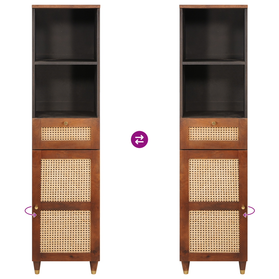 Dressoir met lade met plank met opslag met de deur Bruin 38 x 33.5 x 160 cm