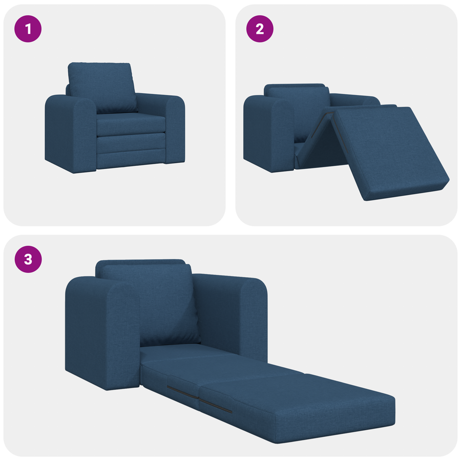 Vloer Sofa Bed 2-in-1 Blauw 98x71x83 cm Stof