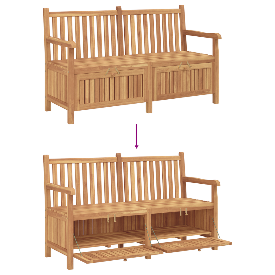 Tuinkast Bank Bruin 150 x 60 x 90 cm Massief teakhout