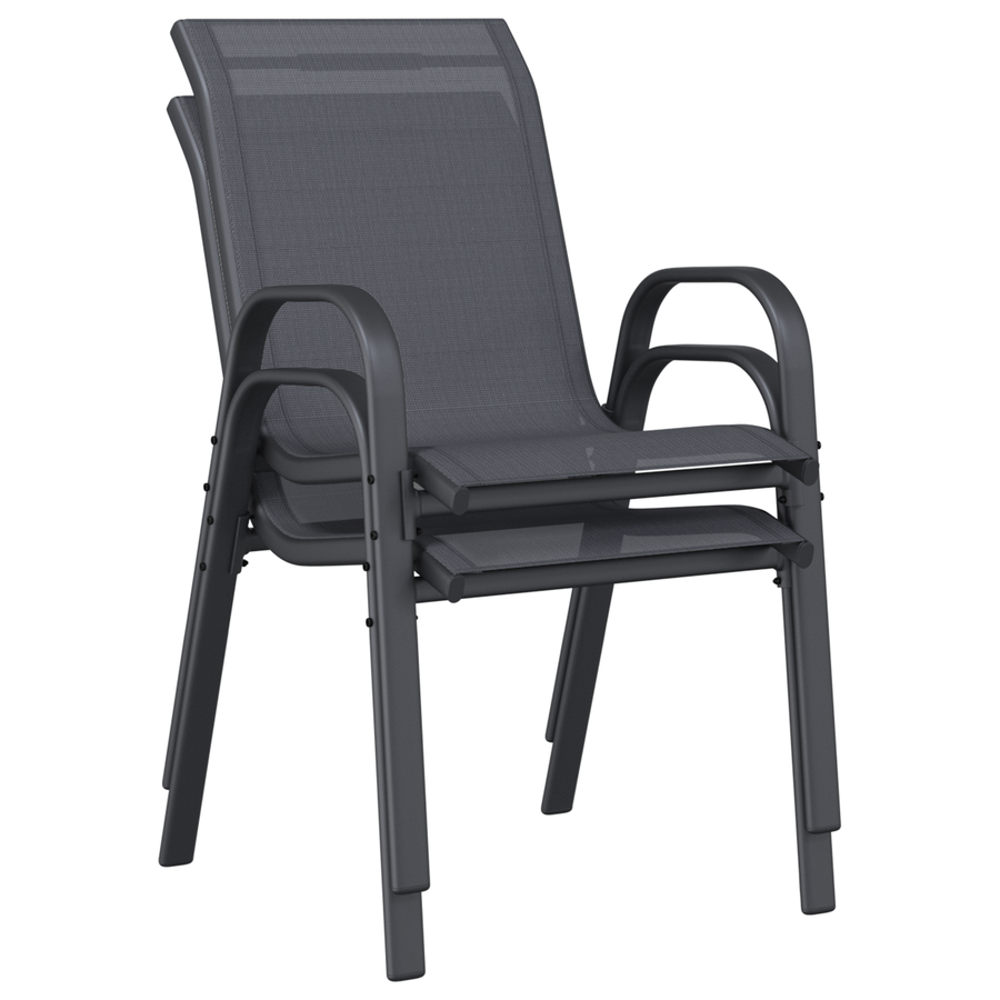 3-delige Bistro Set voor de Tuin in Anthraciet Textilene en Staal