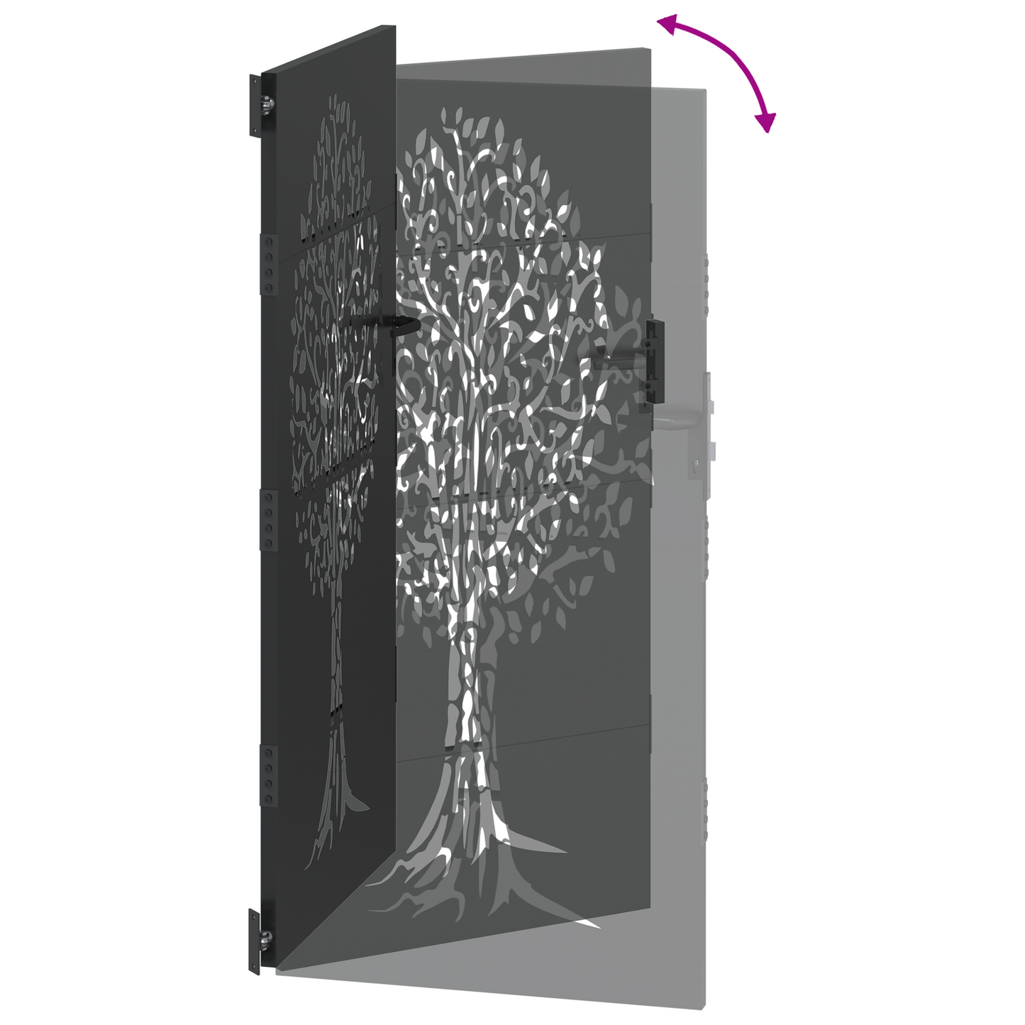 Tuinpoort Anders Zwart 100 x 200 cm Poedergecoat staal