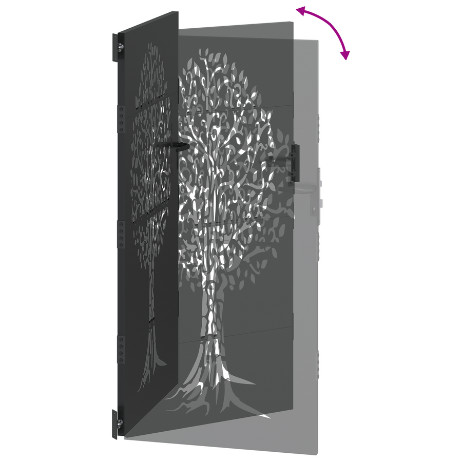 Tuinpoort Anders Zwart 100 x 200 cm Poedergecoat staal