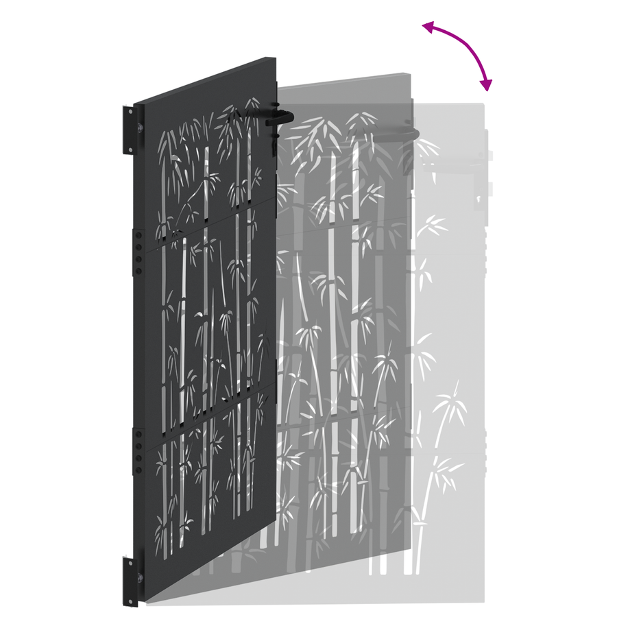 Tuinpoort Anders met slot Zwart 105 x 150 cm Poedergecoat staal