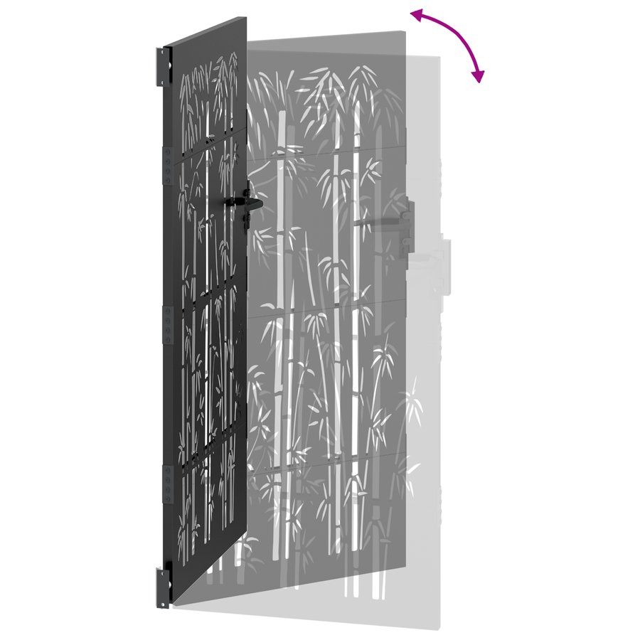 Tuinpoort Anders met slot Zwart 105 x 200 cm Poedergecoat staal