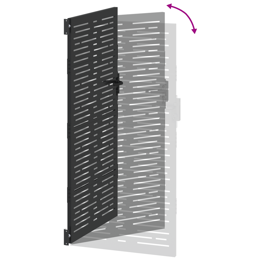 Tuinpoort Zwart 105 x 175 cm Poedergecoat staal