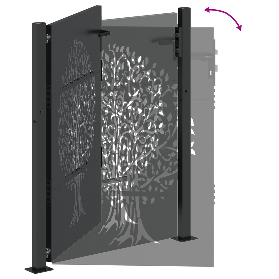 Tuinpoort Anders Zwart 105 x 125 cm Poedergecoat staal