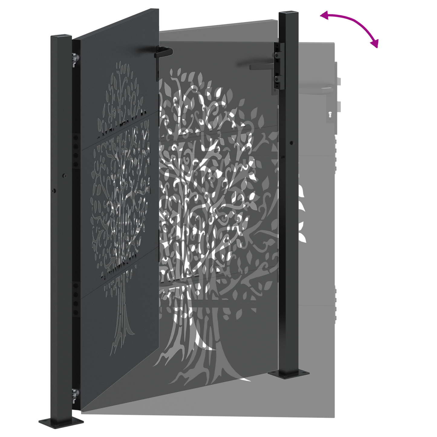Tuinpoort Anders Zwart 105 x 150 cm Poedergecoat staal