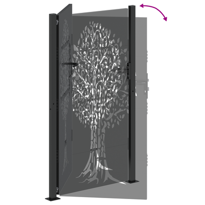 Tuinpoort Anders Zwart 105 x 200 cm Poedergecoat staal