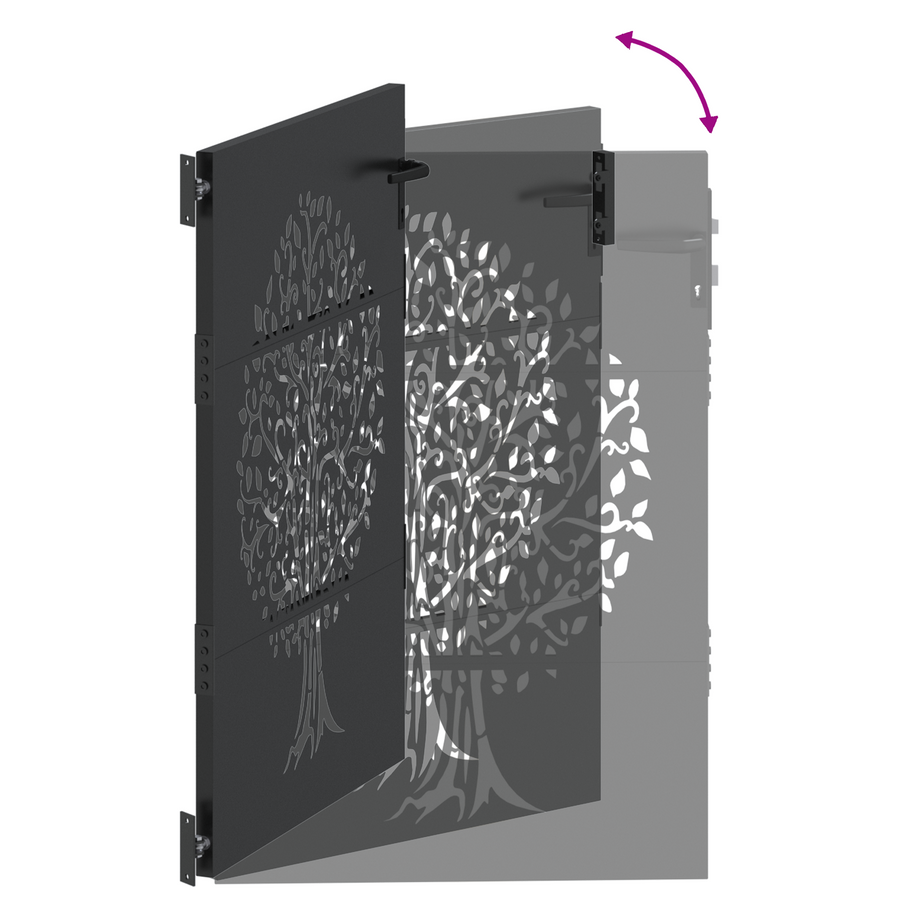 Tuinpoort Zwart 105 x 125 cm Poedergecoat staal