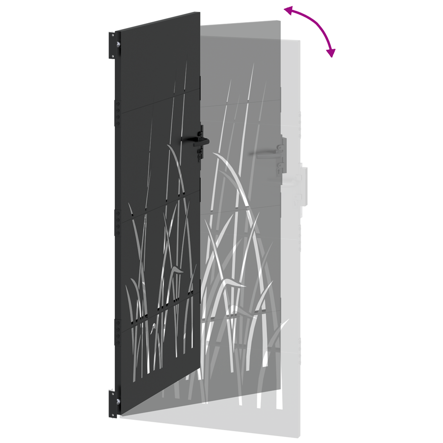 Tuinpoort Zwart 105 x 175 cm Poedergecoat staal