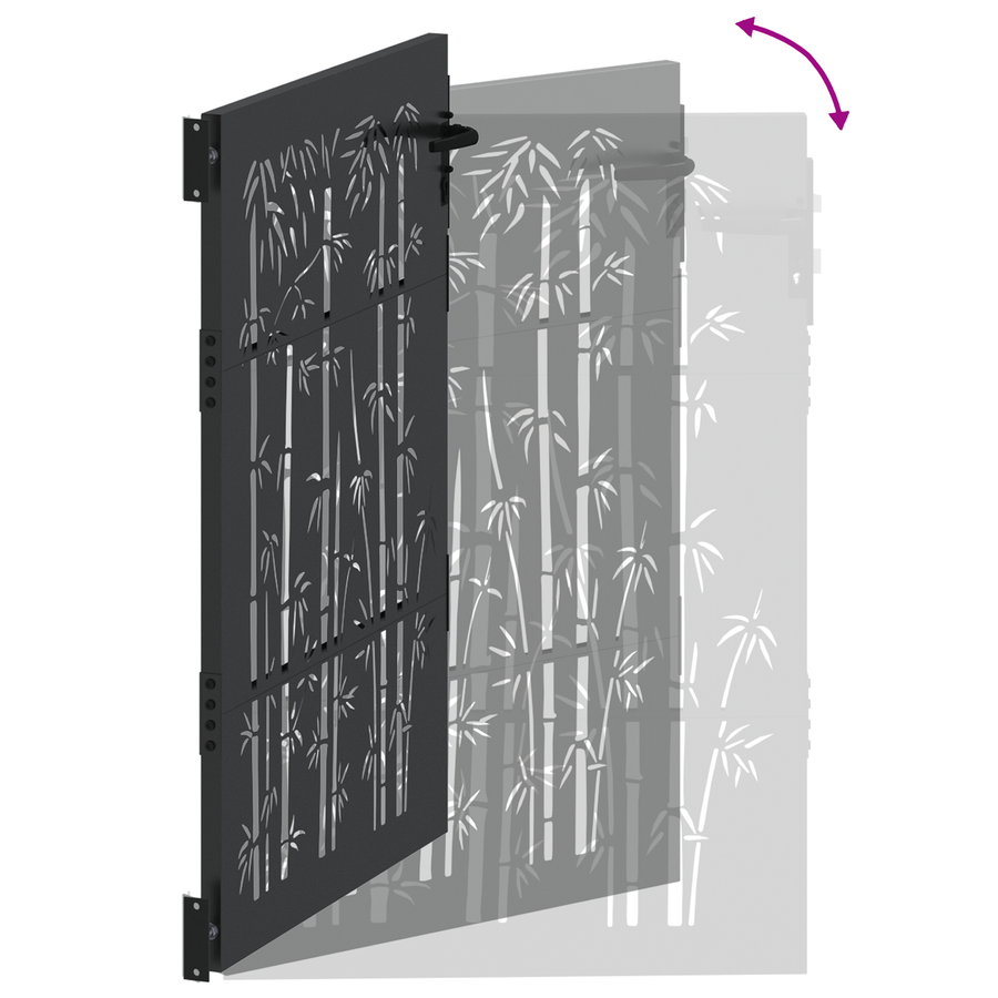 Tuinpoort Anders met slot Zwart 105 x 125 cm Poedergecoat staal