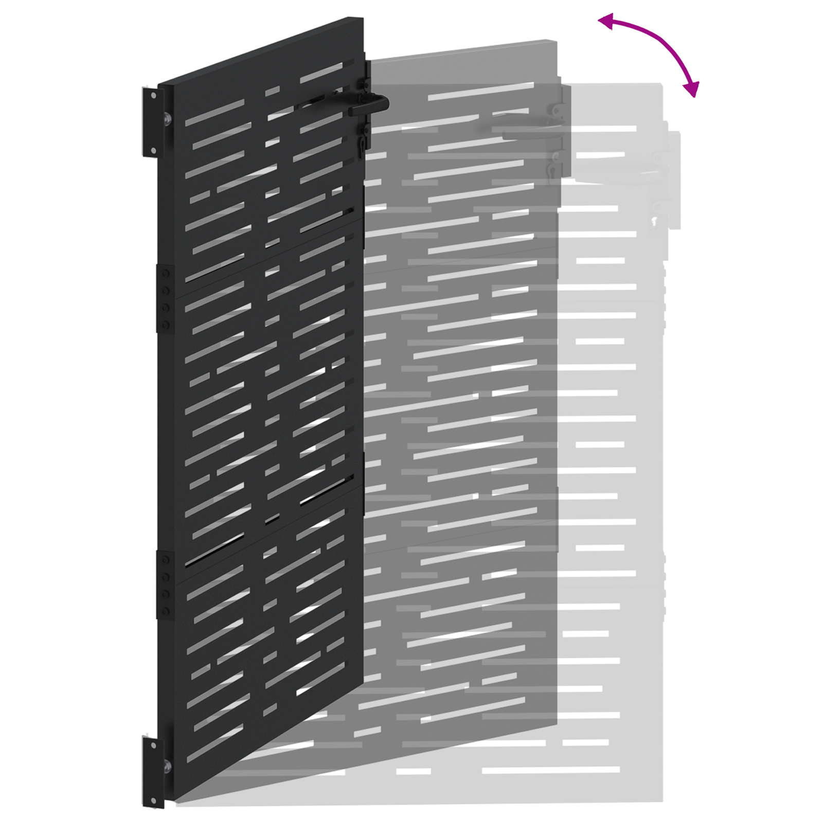 Tuinpoort met slot Zwart 105 x 150 cm Poedergecoat staal