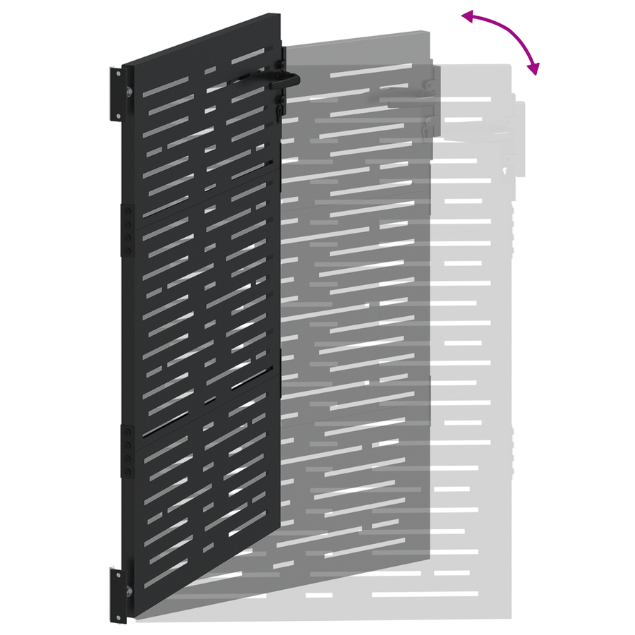 Tuinpoort met slot Zwart 105 x 150 cm Poedergecoat staal