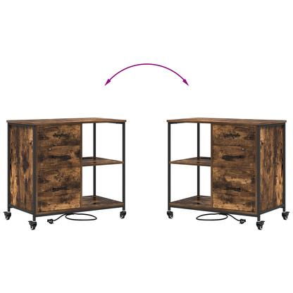 Kantoor kast Gerookt eiken 76 x 41 x 72 cm Bewerkt hout