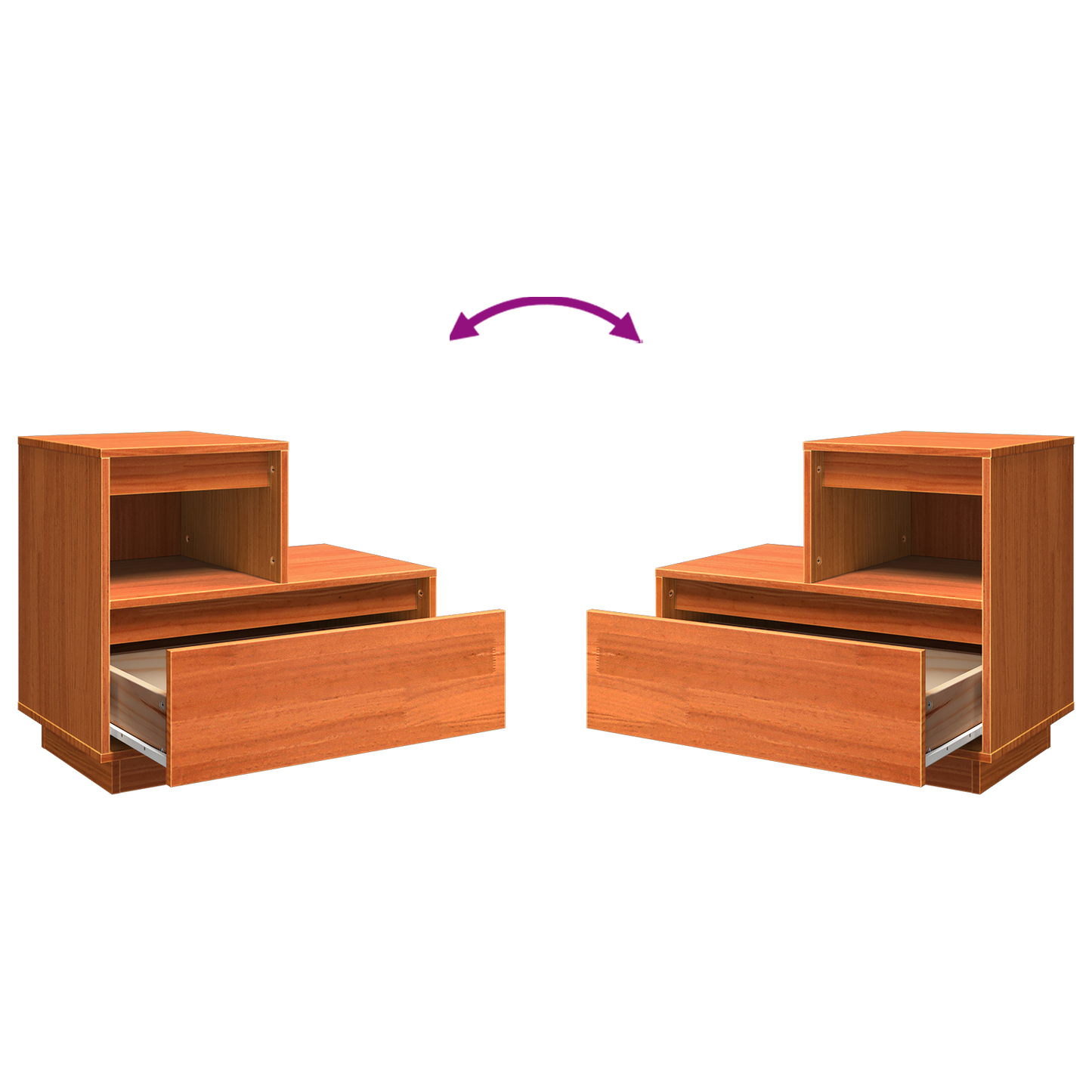 Nachtkastje 2 pcs Wasbruin 60 x 34 x 51 cm Massief grenenhout