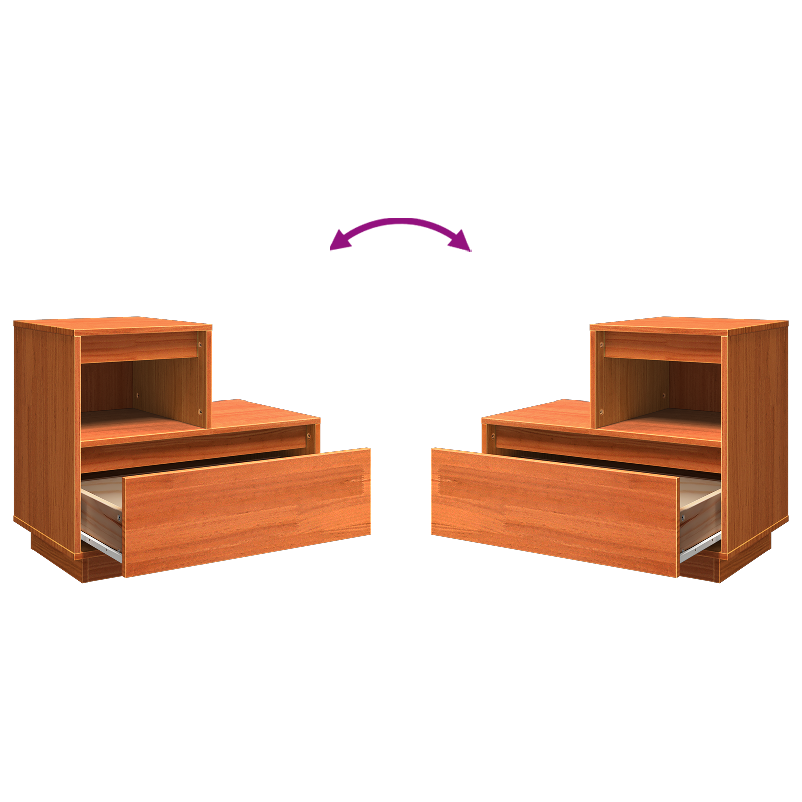 Nachtkastje 2 pcs Wasbruin 60 x 34 x 51 cm Massief grenenhout