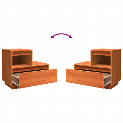 Nachtkastje 2 pcs Wasbruin 60 x 34 x 51 cm Massief grenenhout
