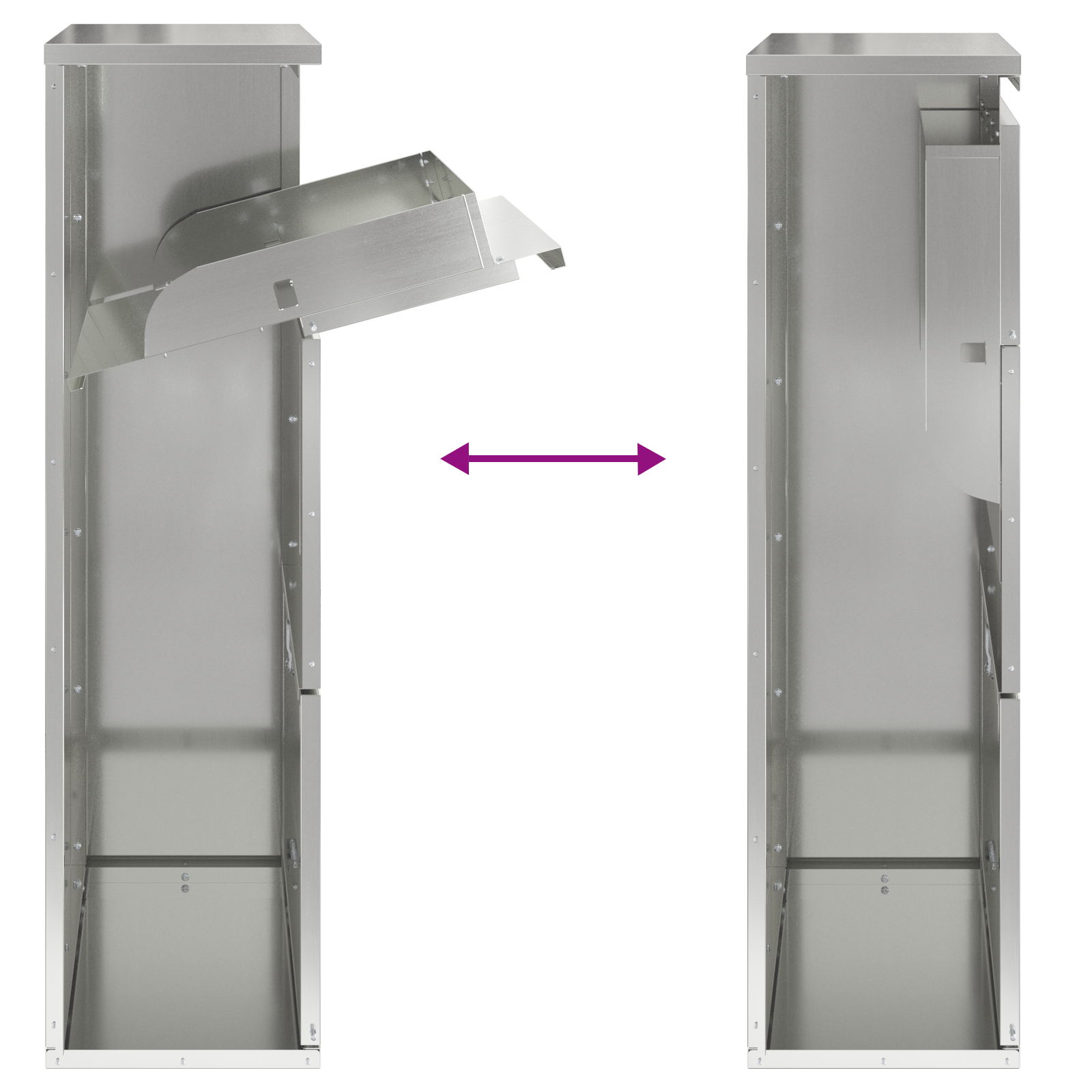 Pakketinleverbak 44x22x82 cm van Gegalvaniseerd Staal