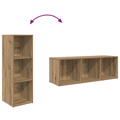 TV-kast met opslag artisanaal eikenkleurig Bewerkt hout