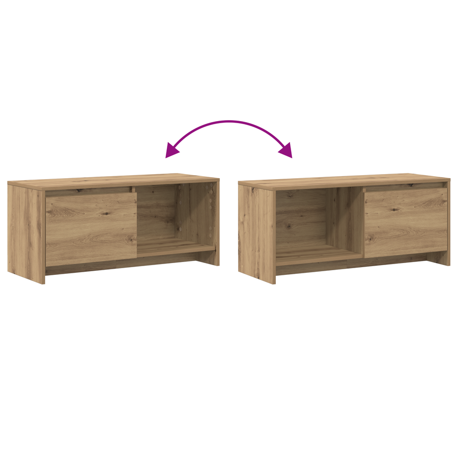 TV-stand artisanaal eikenkleurig Bewerkt hout