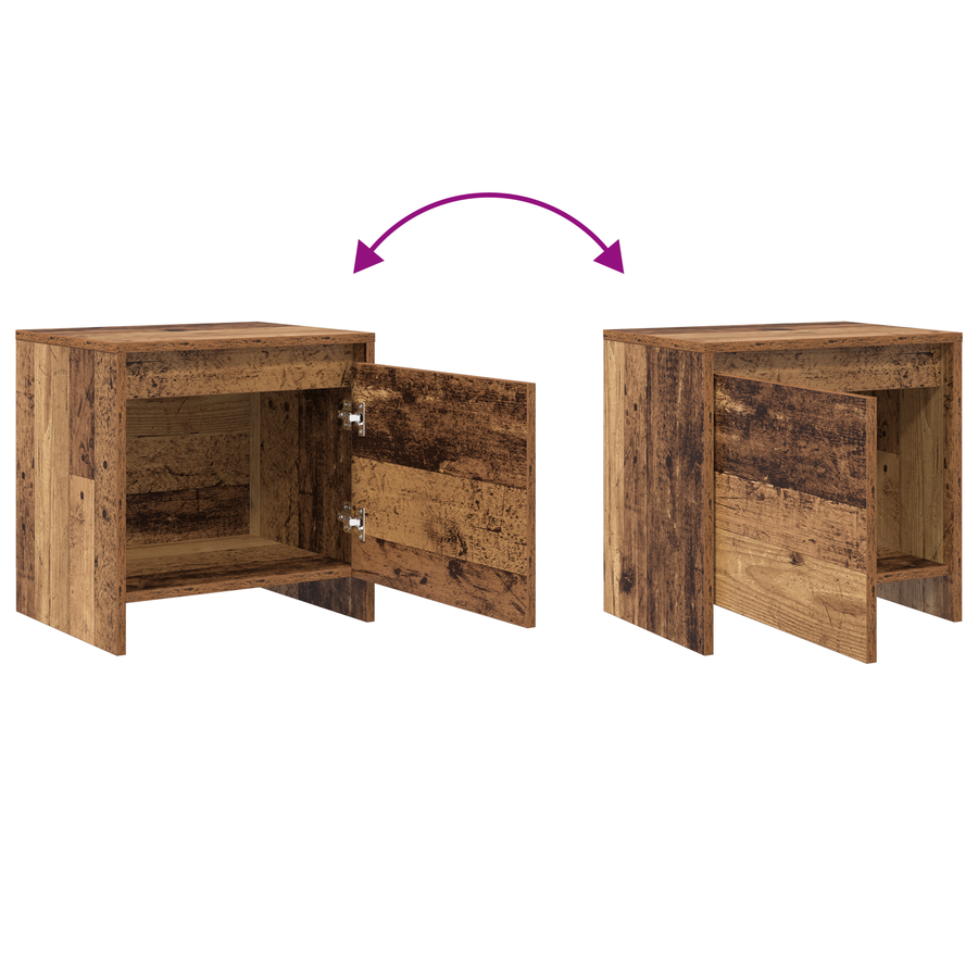 Nachtkastje Oud hout 45 x 34 x 44.5 cm Bewerkt hout