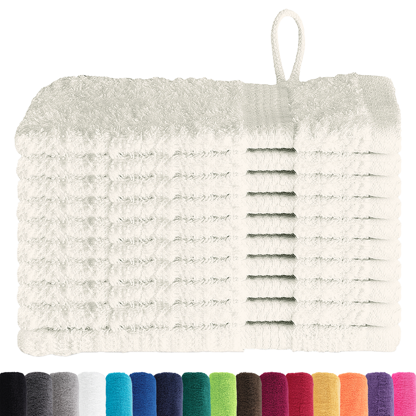 Waskruisjes 10 pcs Crème 15 x 21 cm Katoen