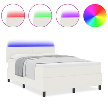 Boxspringbed met Matras en LED Crème 160x200 cm Corduroy Stof