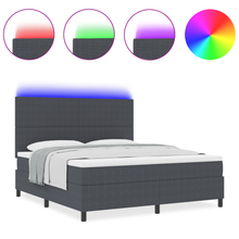 Boxspringbed met Matras & LED Donkergrijs Super King Korduroystof