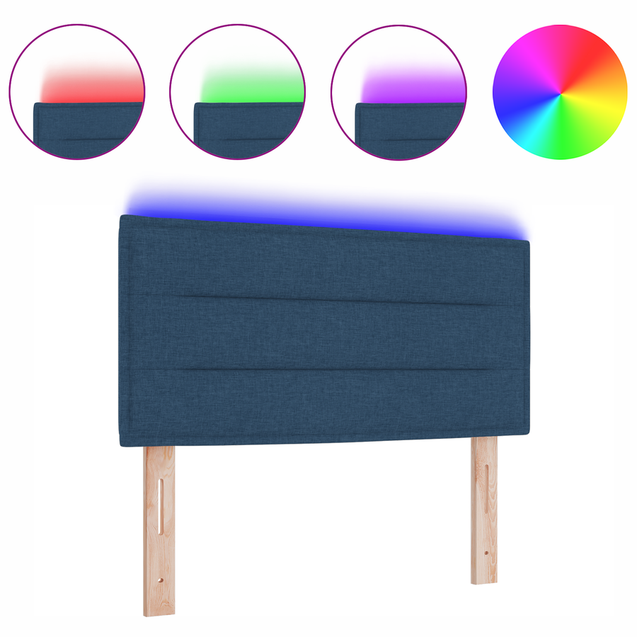 Hoofdbord met strepen 80 cm stof blauw