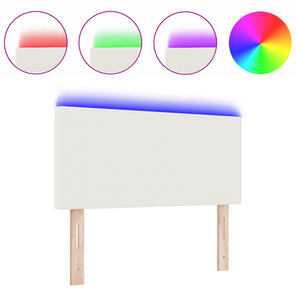 LED Hoofdeinde Simpel Design Crème 90 cm Katoenvelours