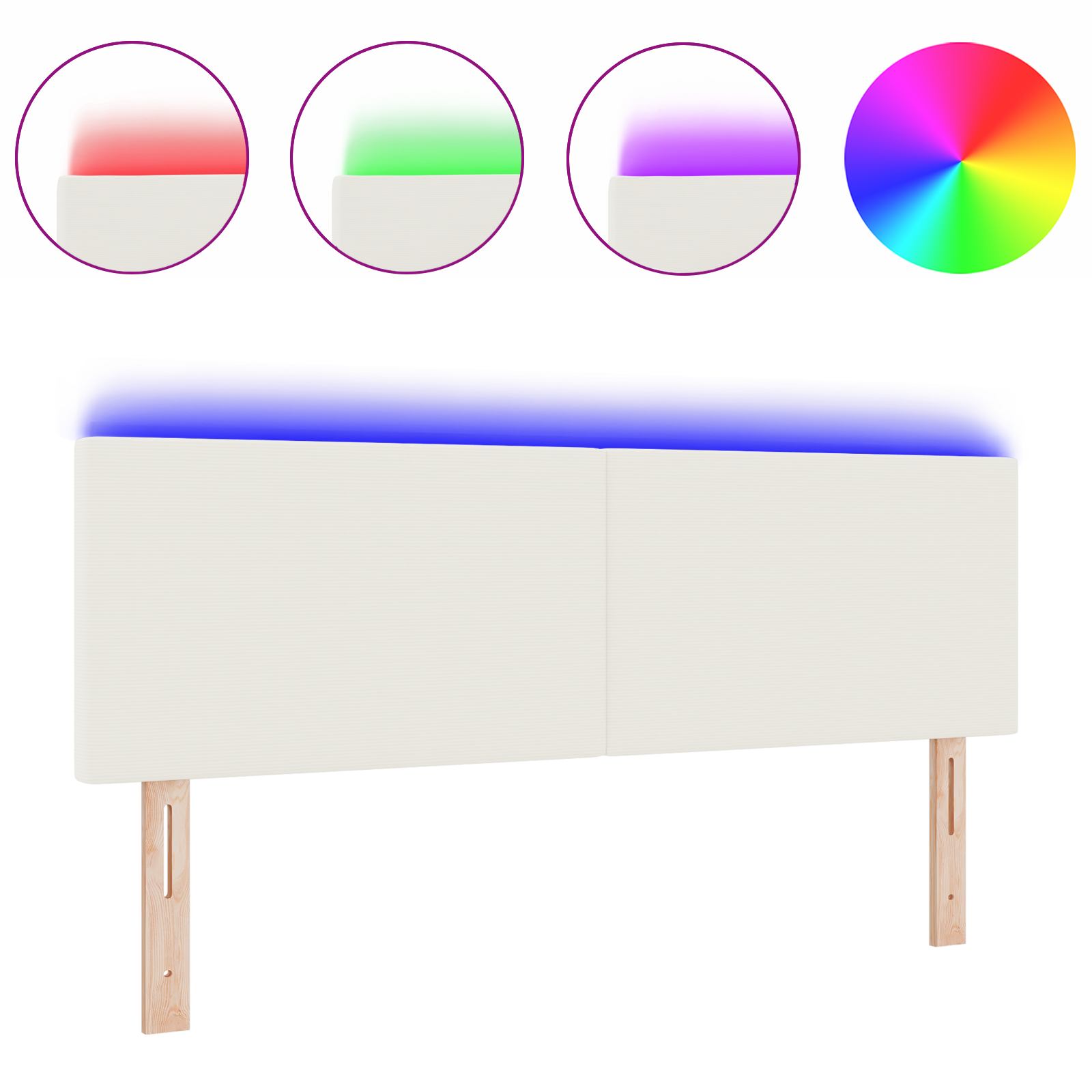 LED Hoofdbord Simpel Ontwerp Crème 72 cm Corduroy Stof