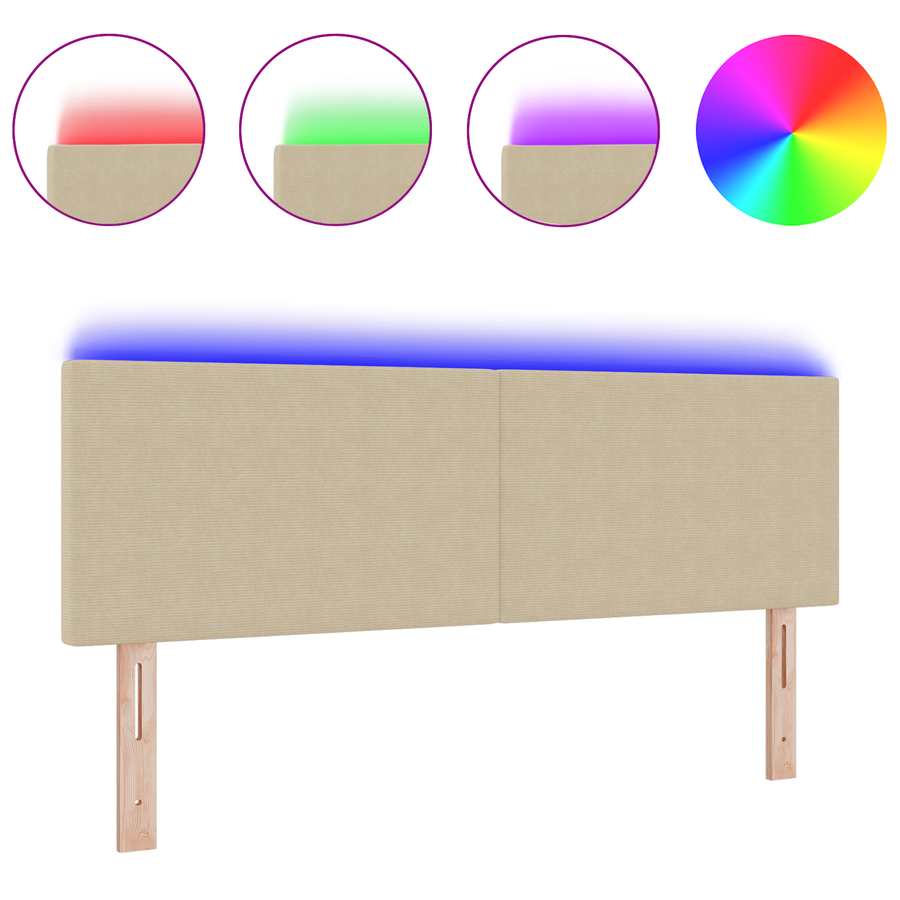 LED Hoofdbord Eenvoudig Ontwerp Lichtgroen en Grijs 80 cm Corduroy Stof