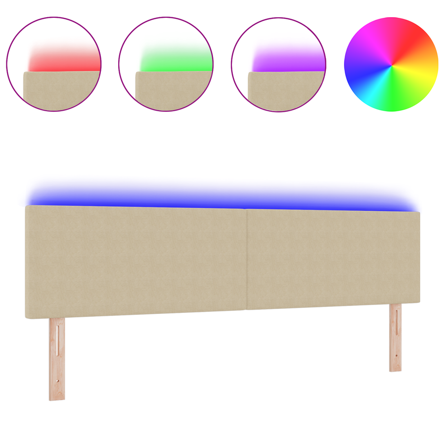 LED Hoofdbord Simpel Ontwerp Lichtgroen Grijs 90 cm Katoenen Stof