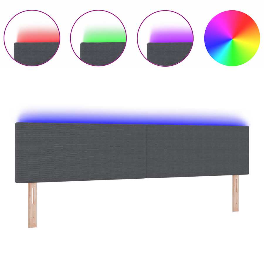 LED Hoofdbord Simpel Donkergrijs 100 cm Van Corduroy