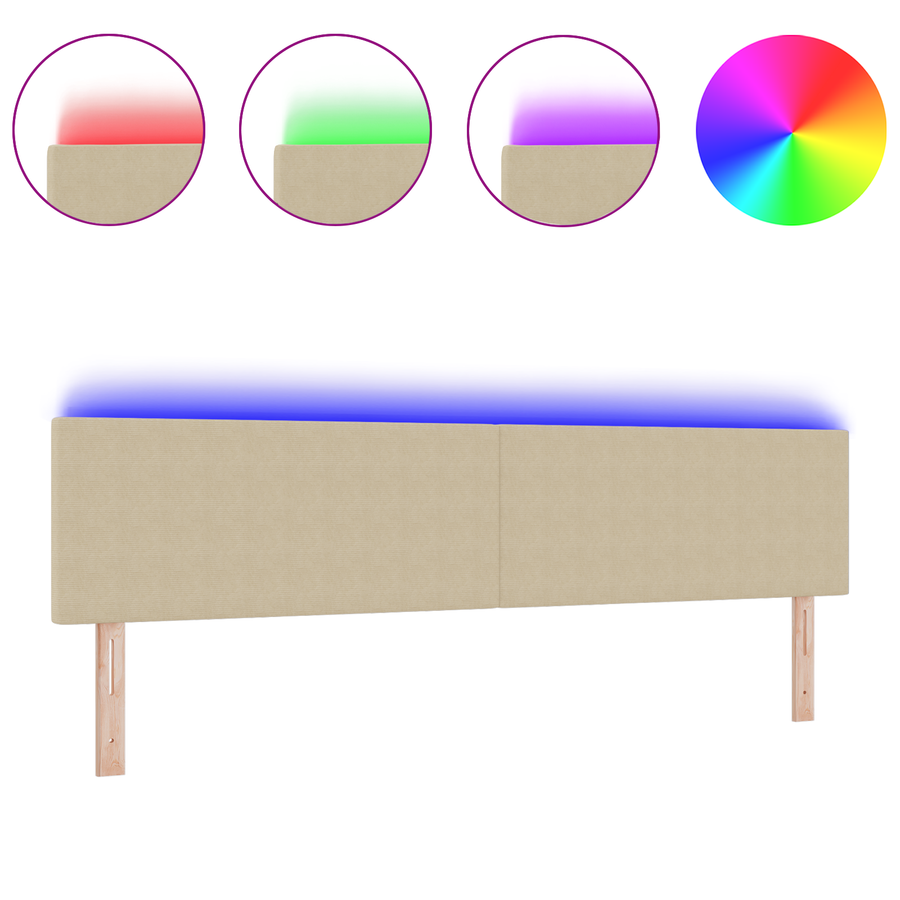 LED Hoofdbord Simpel Ontwerp Lichtgroen Grijs 100 cm Katoenachtige Stof