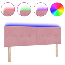 Hoofdbord met LED en knopen 72 cm fluweel roze