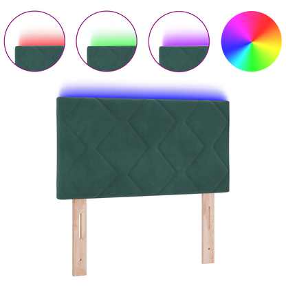LED Hoofdbord met Diamant Blokken in Donkergroen - 80 cm van Velvet