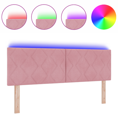 LED Hoofdbord Diamantblok - Roze - 160 cm - Velvet