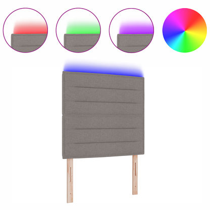 Hoofdbord met strepen 90 cm stof taupe