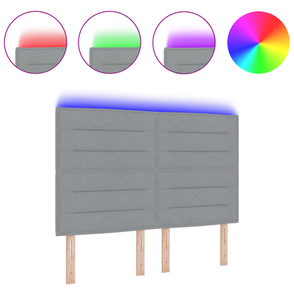 Hoofdbord met strepen 72 cm stof lichtgrijs