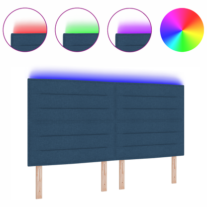 Hoofdbord met strepen 90 cm stof blauw