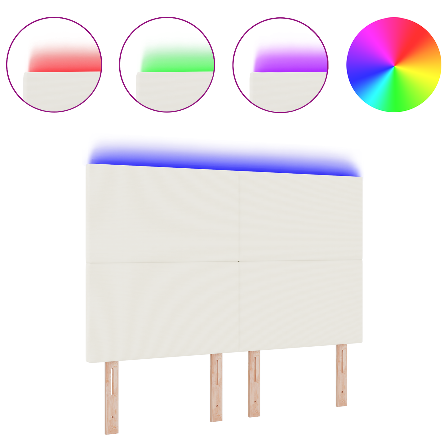 LED hoofdbord Crème 72 cm Corduroy