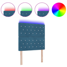 Hoofdbord LED 90 cm fluweel donkerblauw