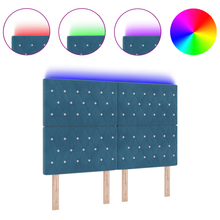 Hoofdbord LED 72 cm fluweel donkerblauw
