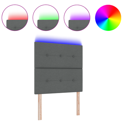 Hoofdbord met LED 90 cm stof donkergrijs