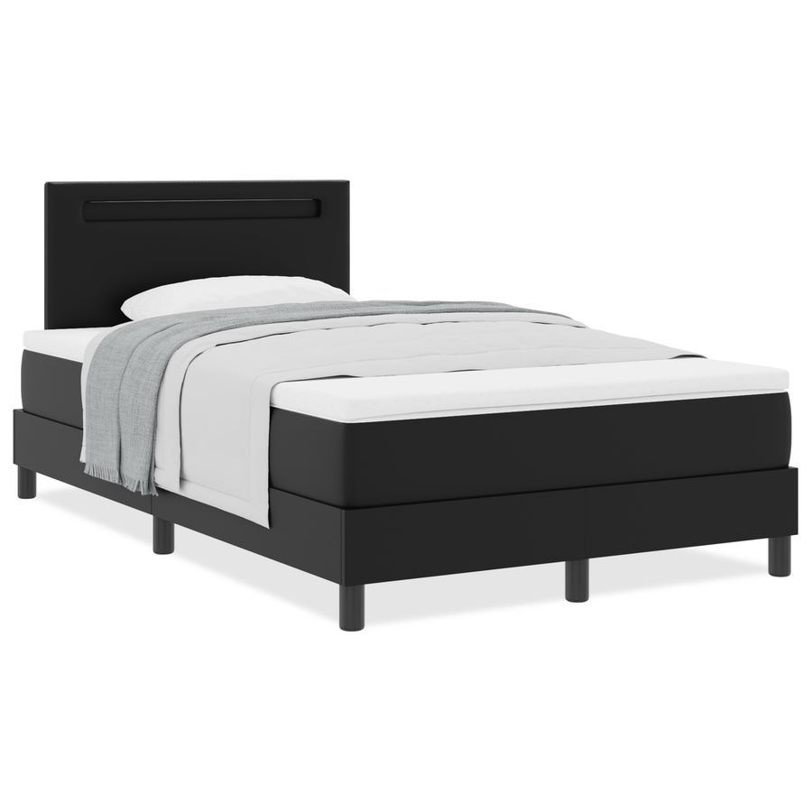 Boxspringbed met matras kunstleer zwart Small Double